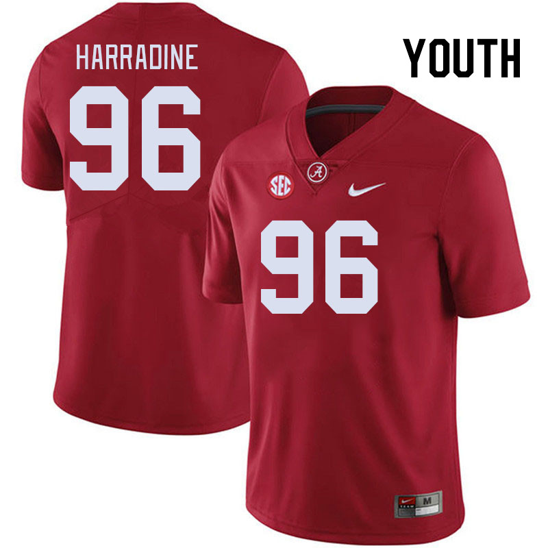 Youth #96 Reed Harradine Alabama Crimson Tide College Footabll Jerseys Stitched Sale-Crimson